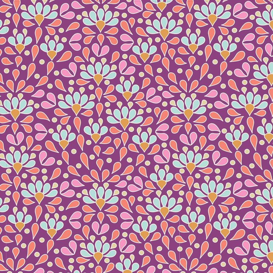 TILDA Stoff COTTON BEACH, Sea Anemone Lilac