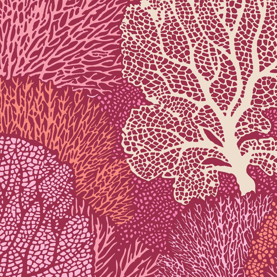 TILDA Stoff COTTON BEACH, Coral Reef Coral