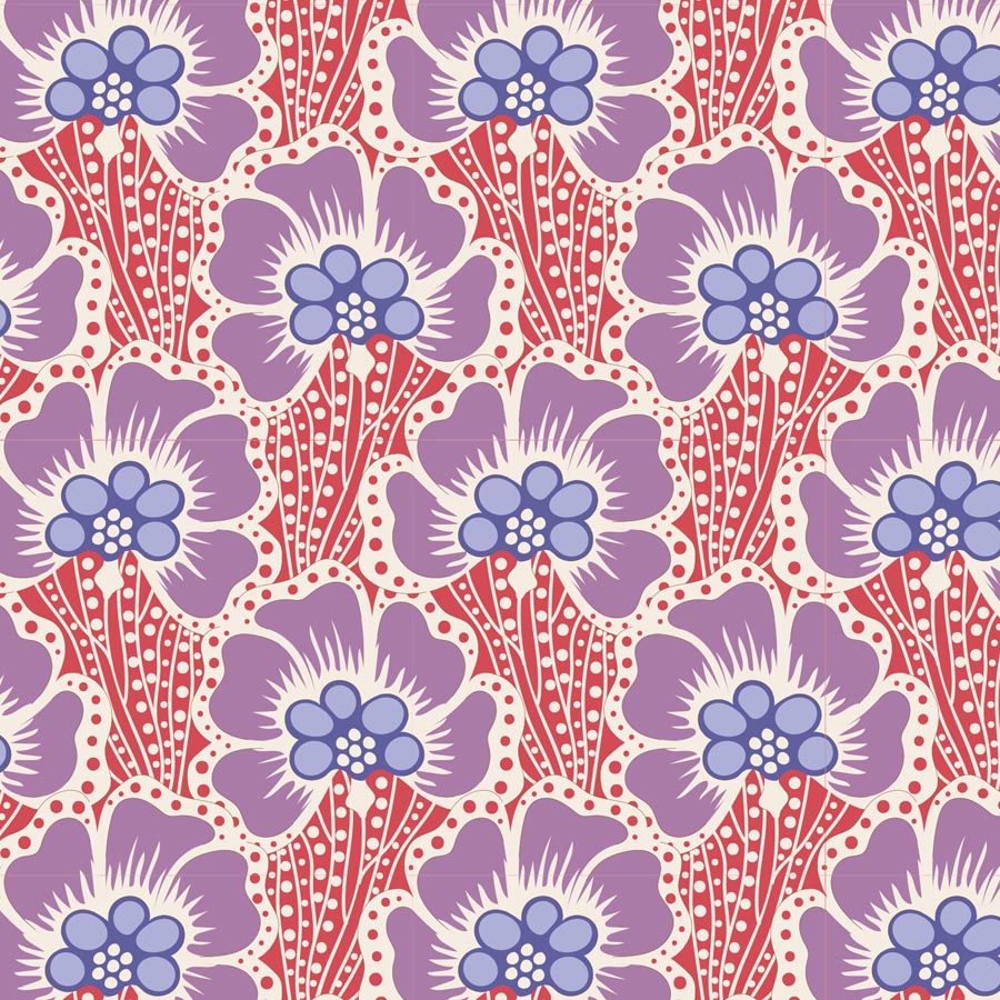 TILDA Stoff COTTON BEACH, Ocean Flower Coral