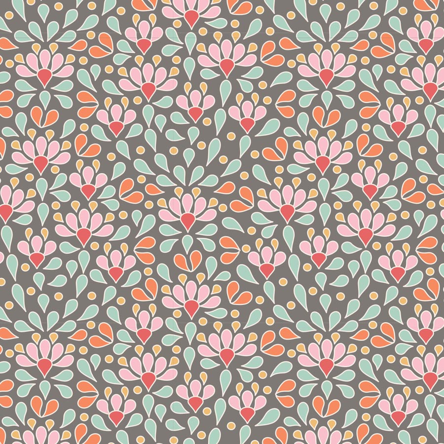 TILDA Stoff COTTON BEACH, Sea Anemone Grey