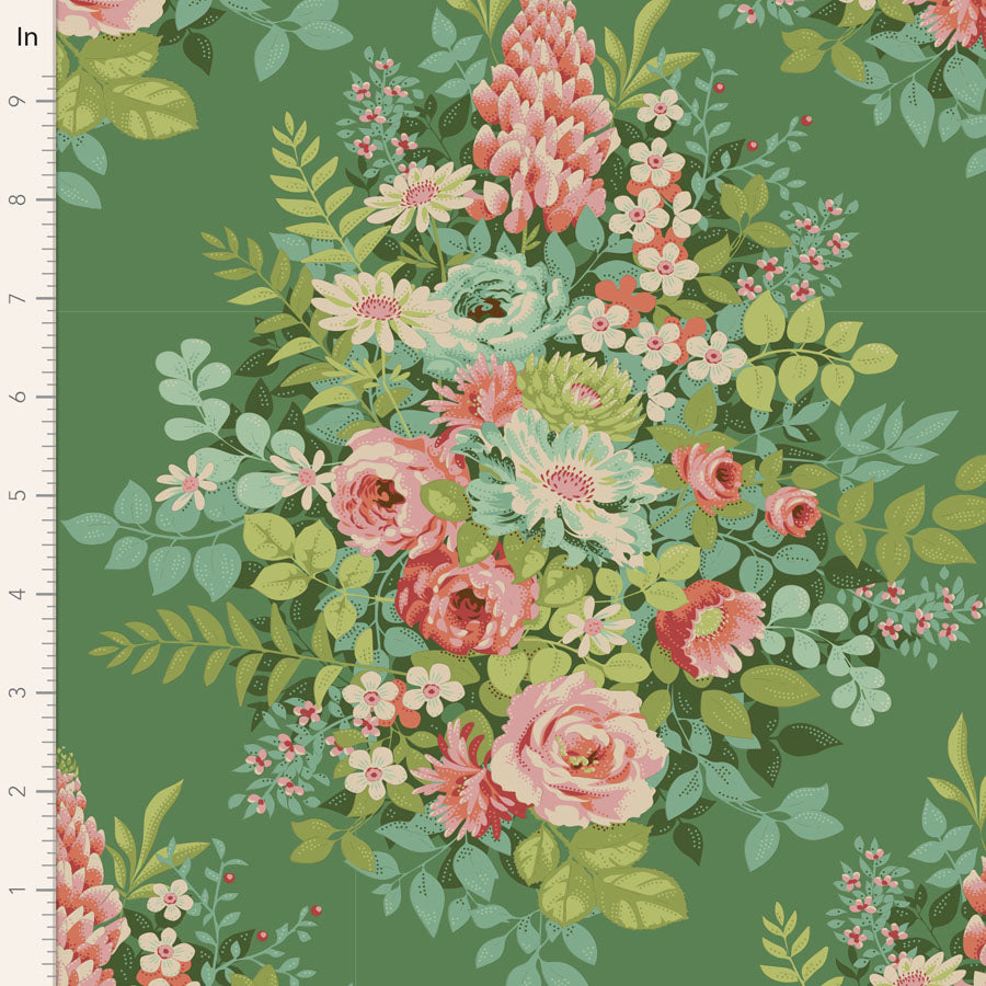 TILDA Stoffe, Stoffpaket CHIC ESCAPE, Fat Quarter Bundle Green Teal