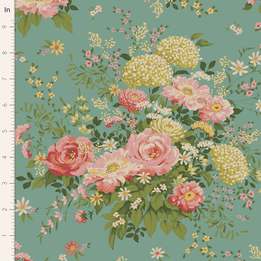 TILDA Stoff CHIC ESCAPE, Wildgarden Teal