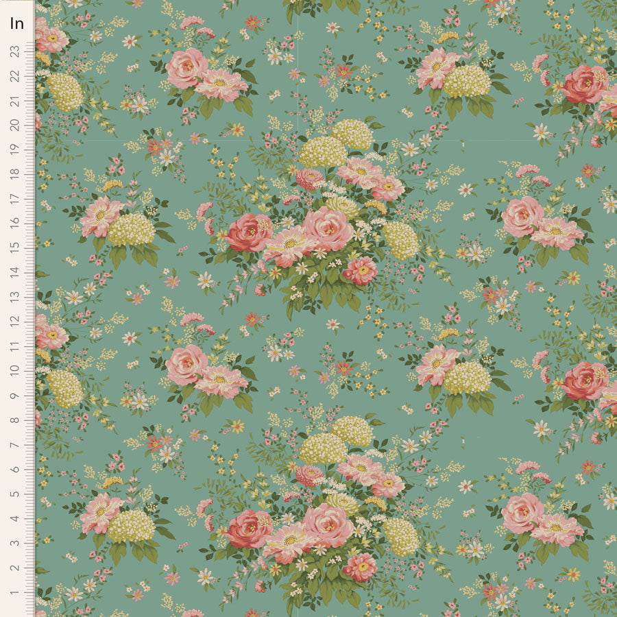 TILDA Stoff CHIC ESCAPE, Wildgarden Teal