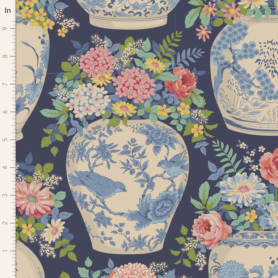 TILDA Stoffe, Stoffpaket CHIC ESCAPE, Fat Quarter Bundle Blue Sand