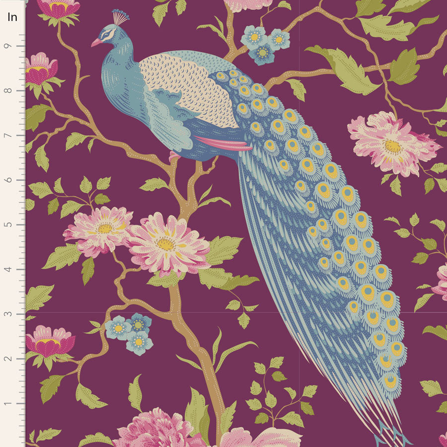 TILDA Stoff CHIC ESCAPE, Peacock Tree Grape