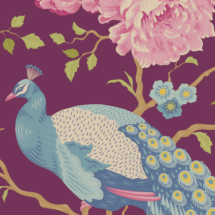 TILDA Stoff CHIC ESCAPE, Peacock Tree Grape