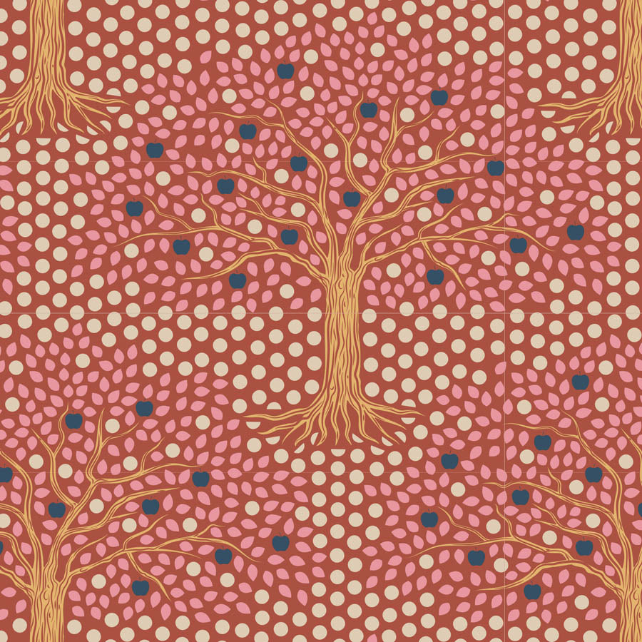 TILDA Stoff HOMETOWN, Applegarden Rust
