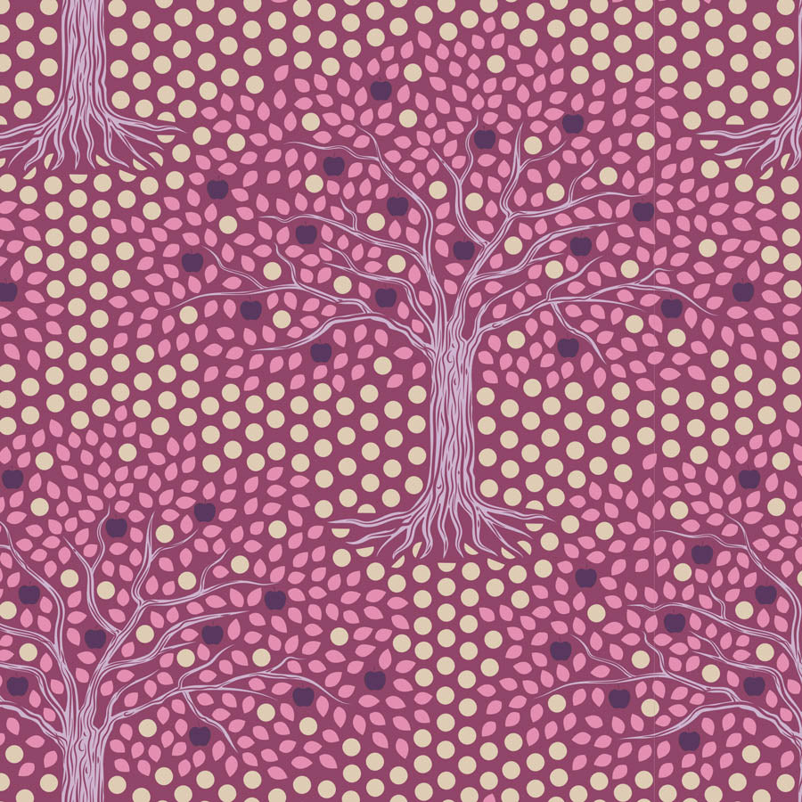 TILDA Stoff HOMETOWN, Applegarden Plum