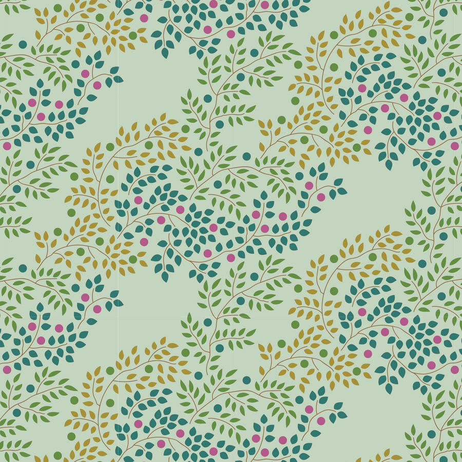 TILDA Stoff HOMETOWN, Berrytangle Sage