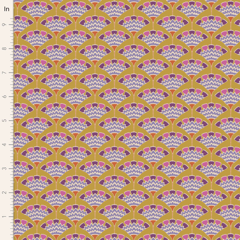 TILDA Stoff PIE IN THE SKY, Tasselflower Mustard