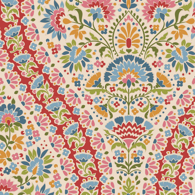 TILDA Stoff PIE IN THE SKY, Whimsybird Red