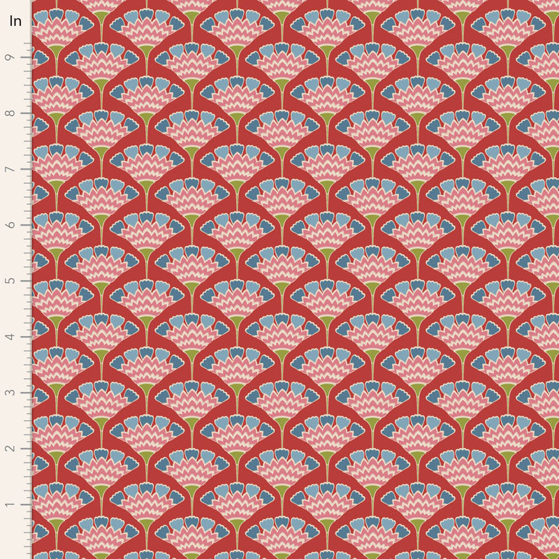 TILDA Stoff PIE IN THE SKY, Tasselflower Red