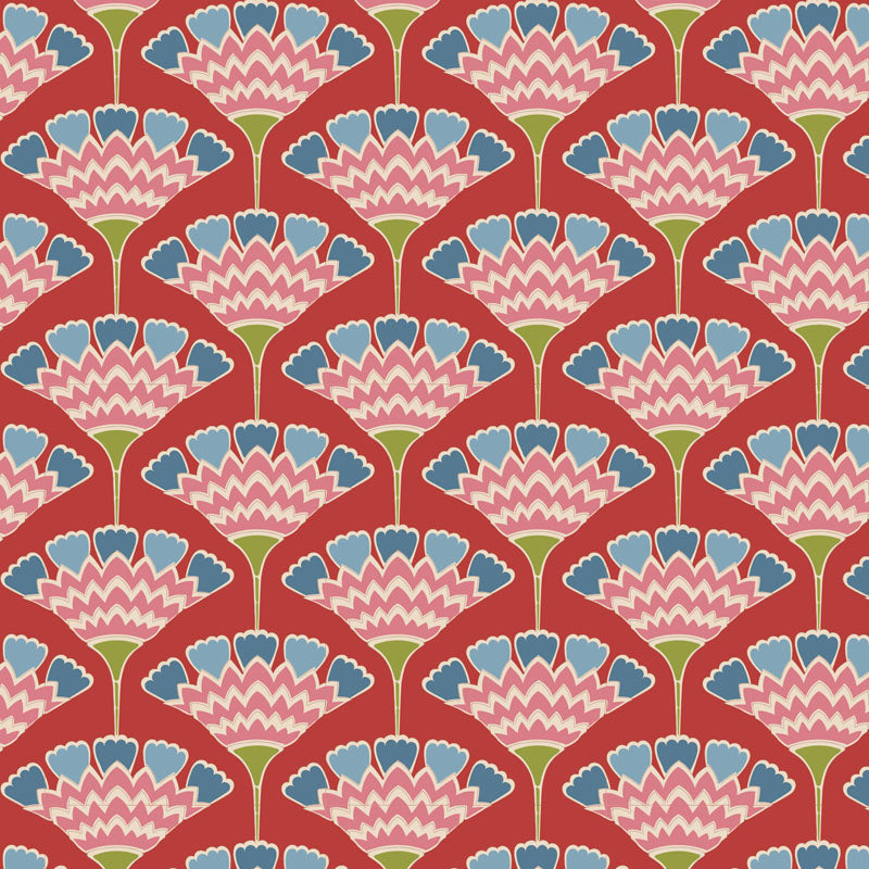 TILDA Stoff PIE IN THE SKY, Tasselflower Red