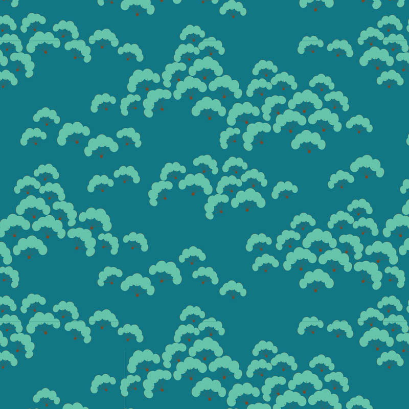 TILDA Stoffe, Stoffpaket BLOOMSVILLE, Fat Quarter Bundle Pine Turquoise