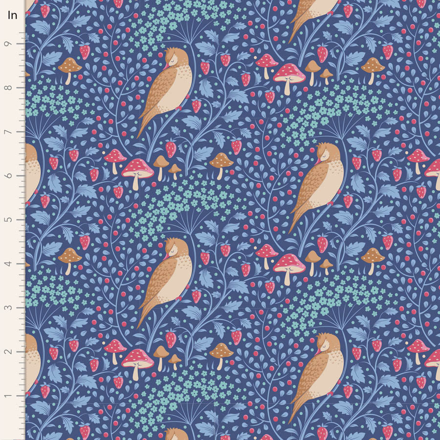 TILDA Stoff HIBERNATION, Sleepybird Denim
