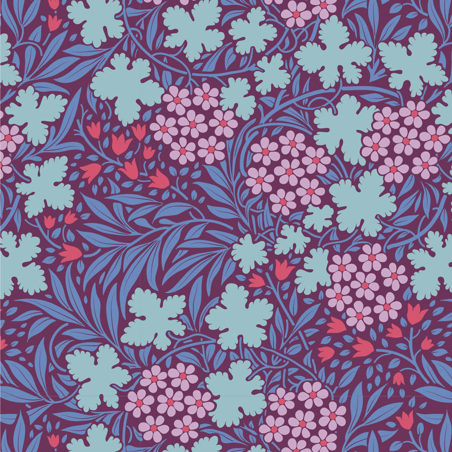 TILDA Stoff HIBERNATION, Autumnbloom Eggplant
