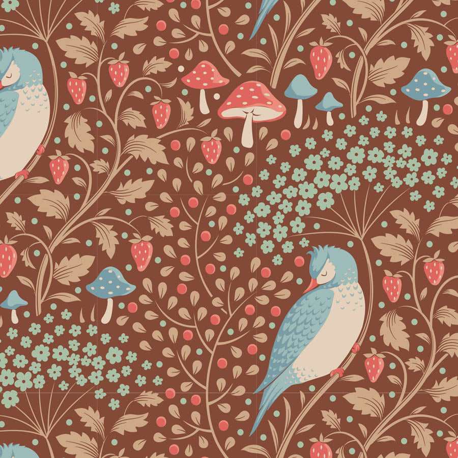 TILDA Stoff HIBERNATION, Sleepybird Pecan