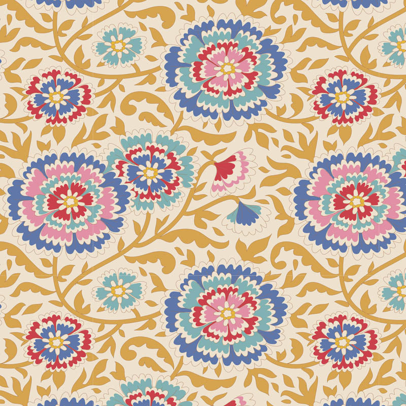 TILDA Stoffe, Stoffpaket JUBILEE, Fat Quarter Bundle Mustard Pink