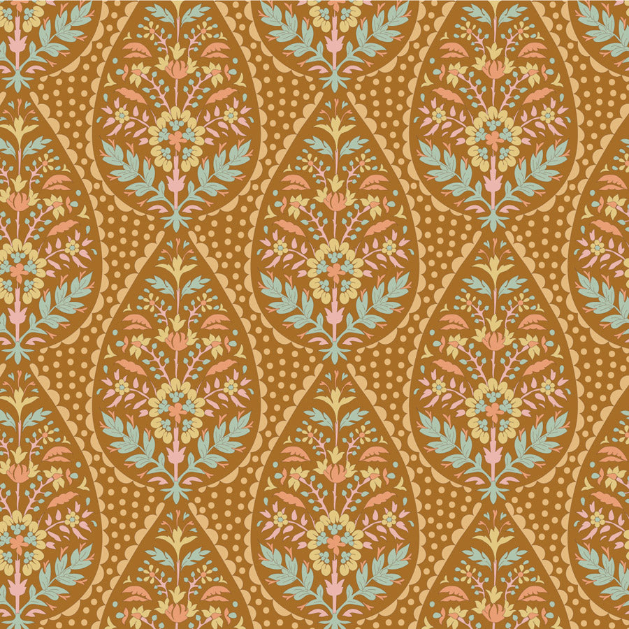 TILDA Stoffe, Stoffpaket SANCTUARY, Fat Quarter Bundle Caramel Ochre