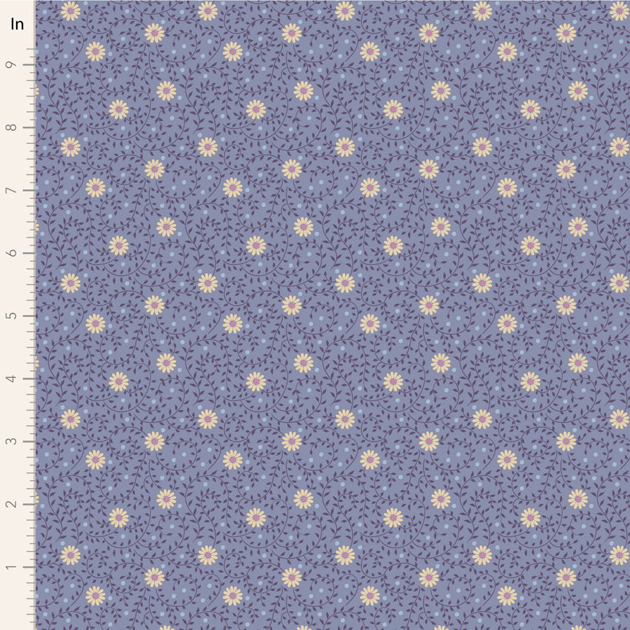 TILDA Stoff SANCTUARY, Daisydream Pitch Blue