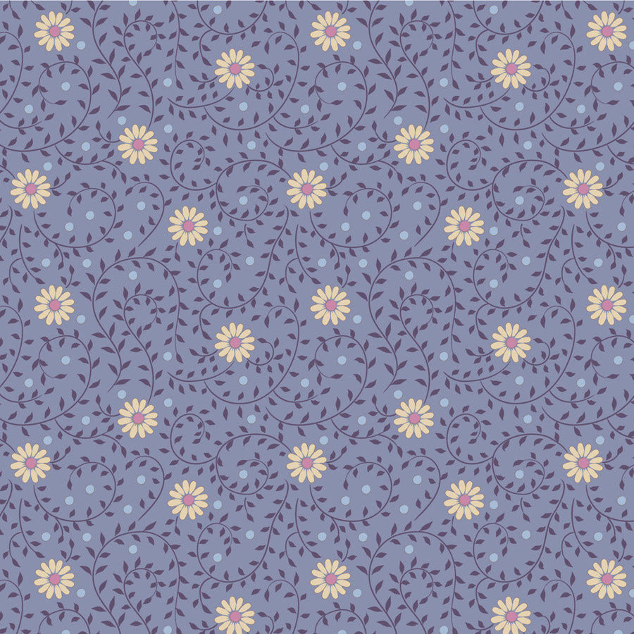 TILDA Stoff SANCTUARY, Daisydream Pitch Blue