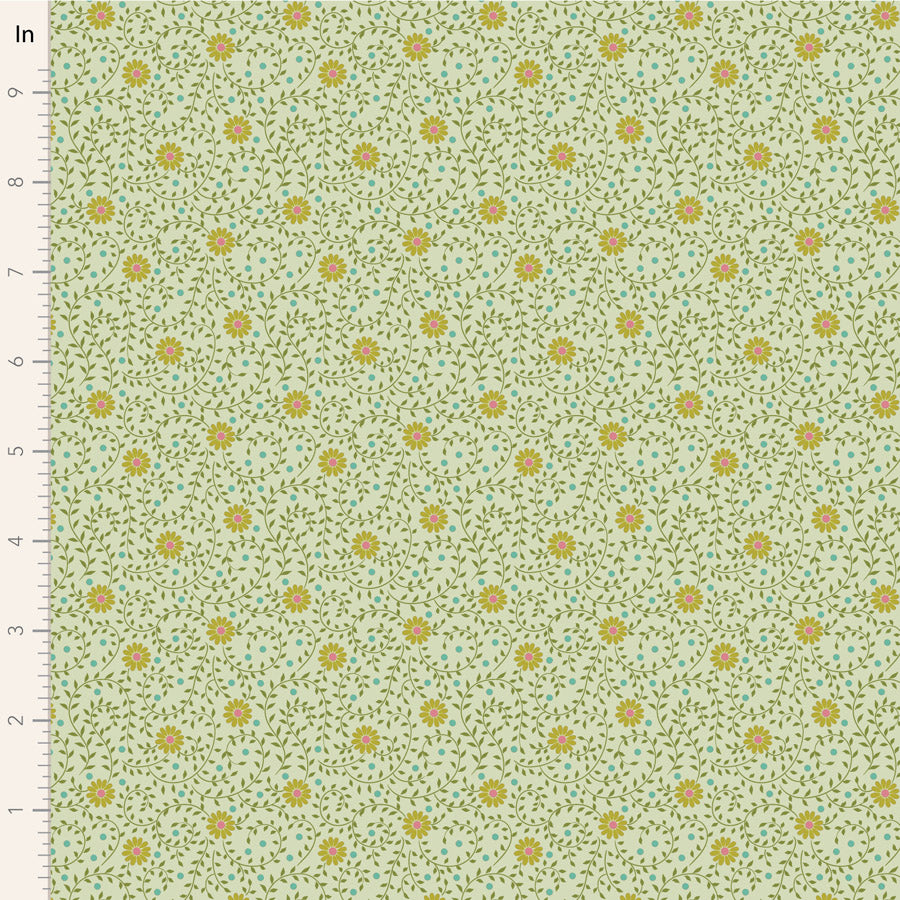 TILDA Stoff SANCTUARY, Daisydream Pistachio