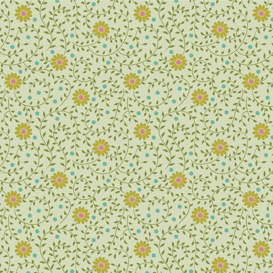 TILDA Stoff SANCTUARY, Daisydream Pistachio