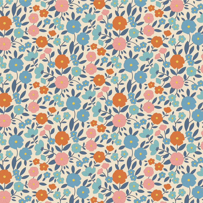 TILDA Stoff WALLFLOWER, Janice Blue