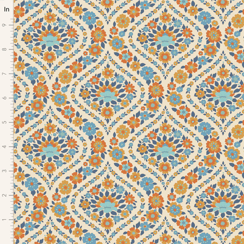 TILDA Stoff WALLFLOWER, Bianca Blue