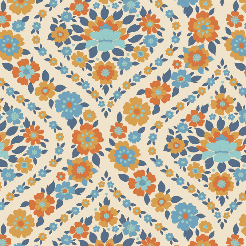 TILDA Stoff WALLFLOWER, Bianca Blue