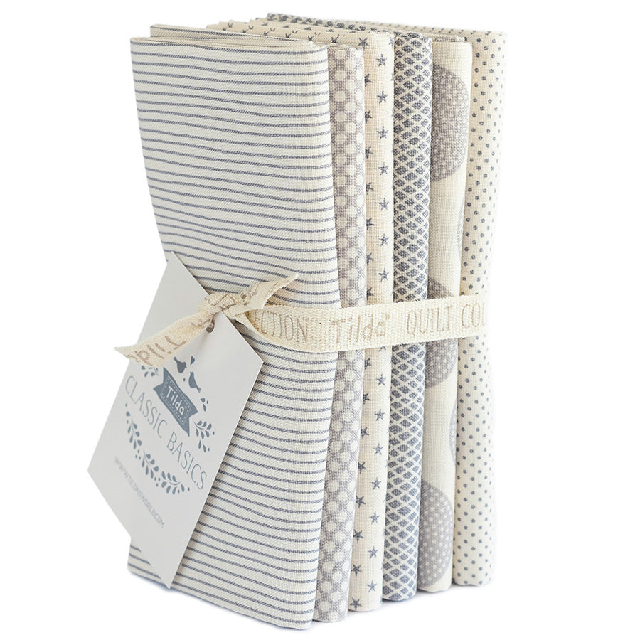 TILDA Stoffe, Stoffpaket CLASSIC BASICS, Fat Quarter Bundle Grey