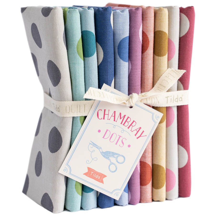 TILDA Stoffe, Stoffpaket CHAMBRAY DOTS, Fat Quarter Bundle