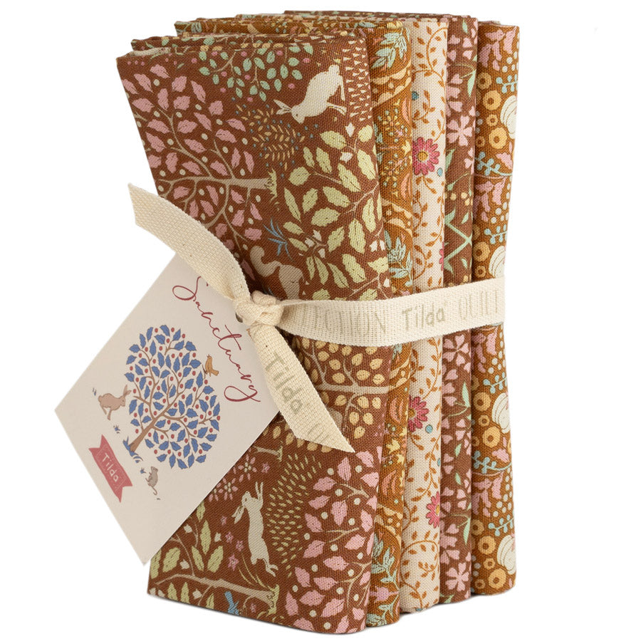 TILDA Stoffe, Stoffpaket SANCTUARY, Fat Quarter Bundle Caramel Ochre