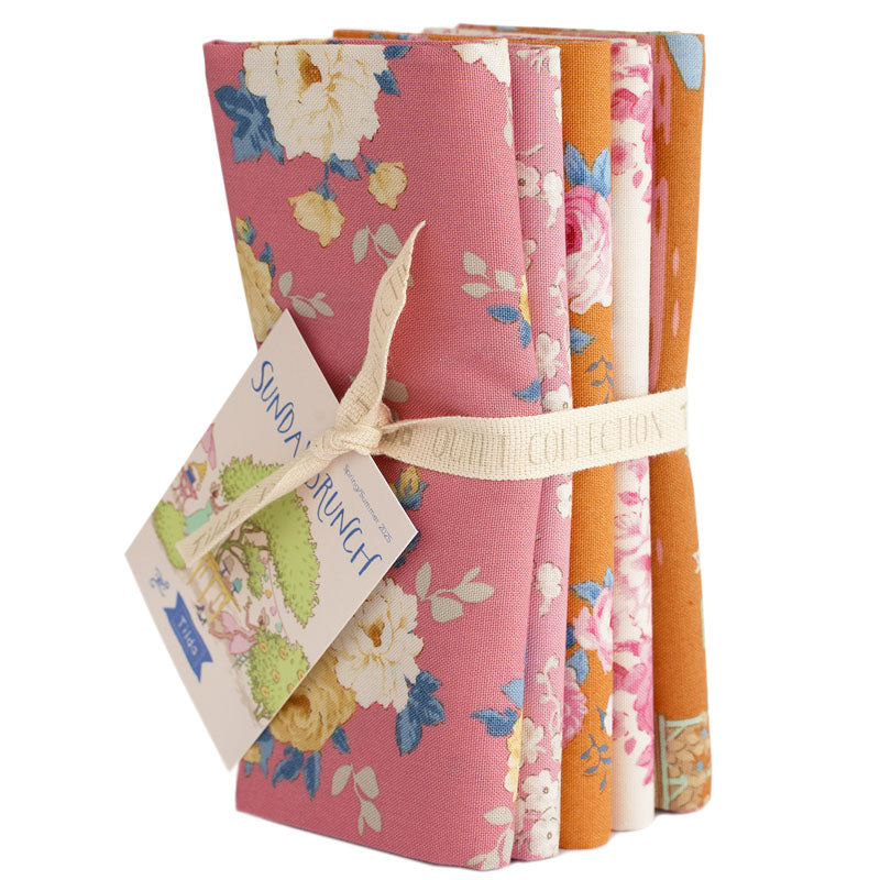 TILDA Stoffe, Stoffpaket SUNDAY BRUNCH, Fat Quarter Bundle Pink Ginger