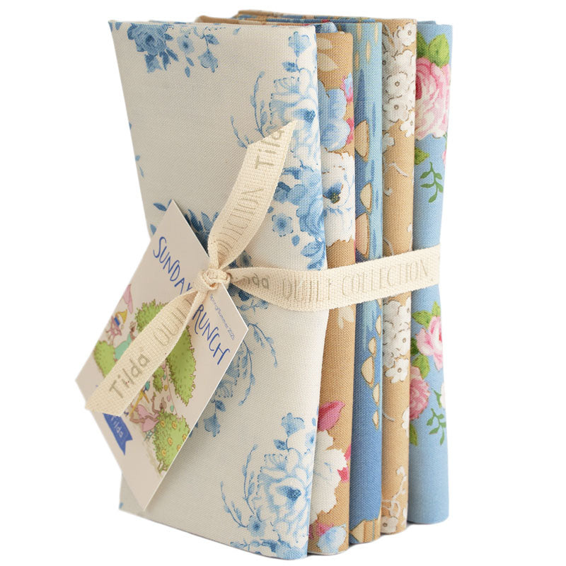 TILDA Stoffe, Stoffpaket SUNDAY BRUNCH, Fat Quarter Bundle Blue Sand