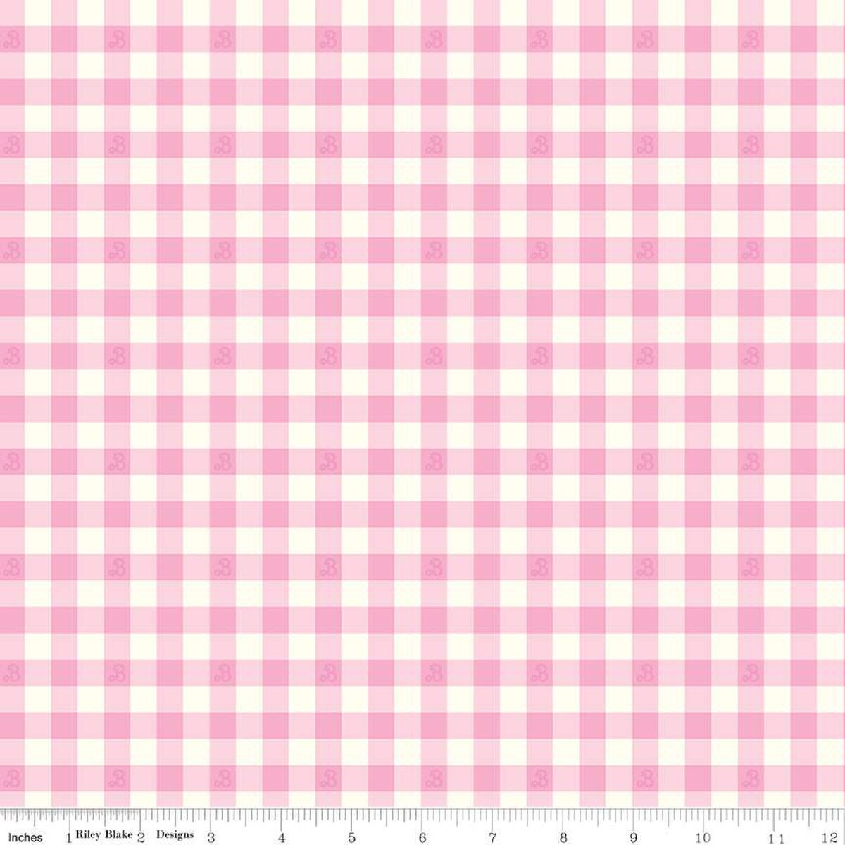 Barbie™ World Stoff Barbie Gingham Pink
