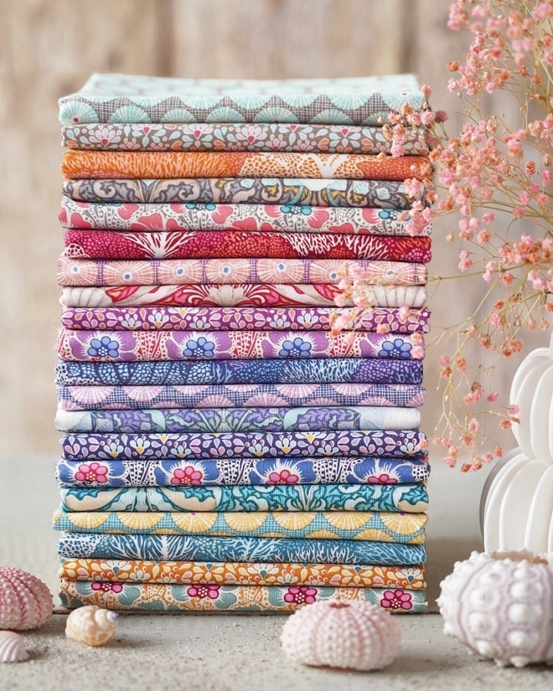 TILDA Stoffe, Stoffpaket COTTON BEACH, Fat Eighth Bundle