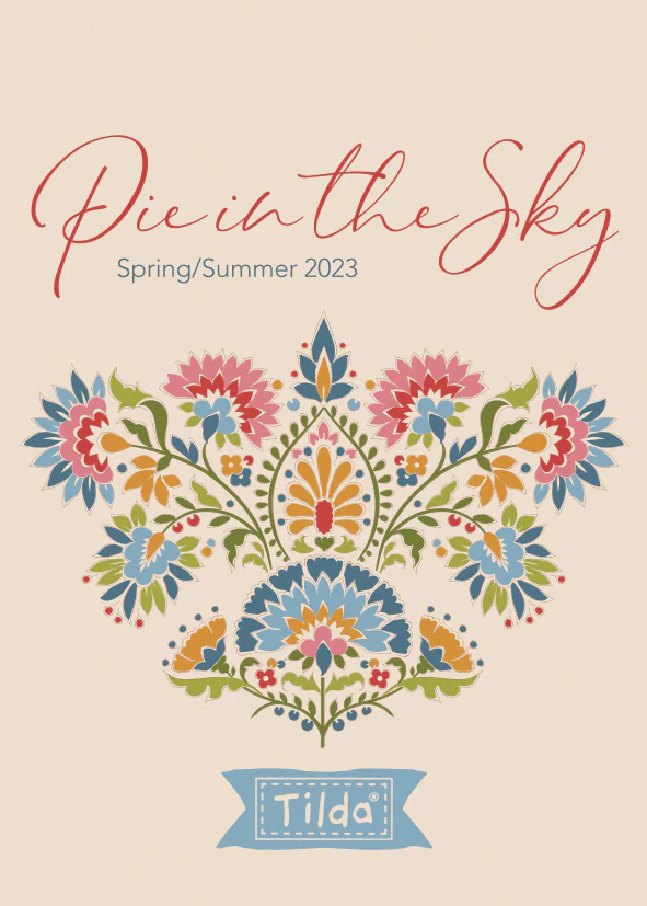 TILDA Stoff PIE IN THE SKY, Whimsybird Plum