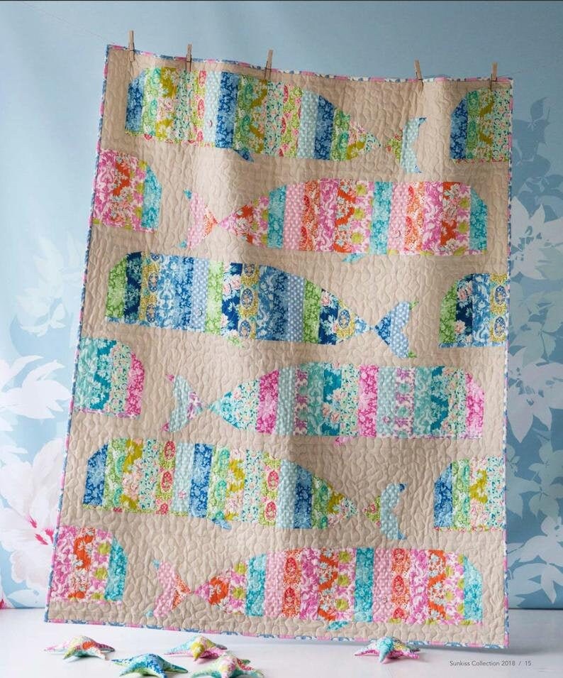 TILDA Nähanleitung WHALE QUILT - Englische Ausgabe -