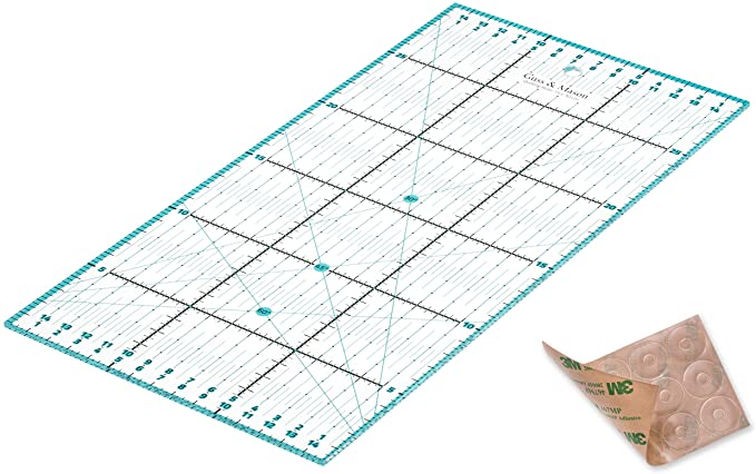 Guss & Mason Patchwork-Lineal 30 cm x 15 cm in Türkis