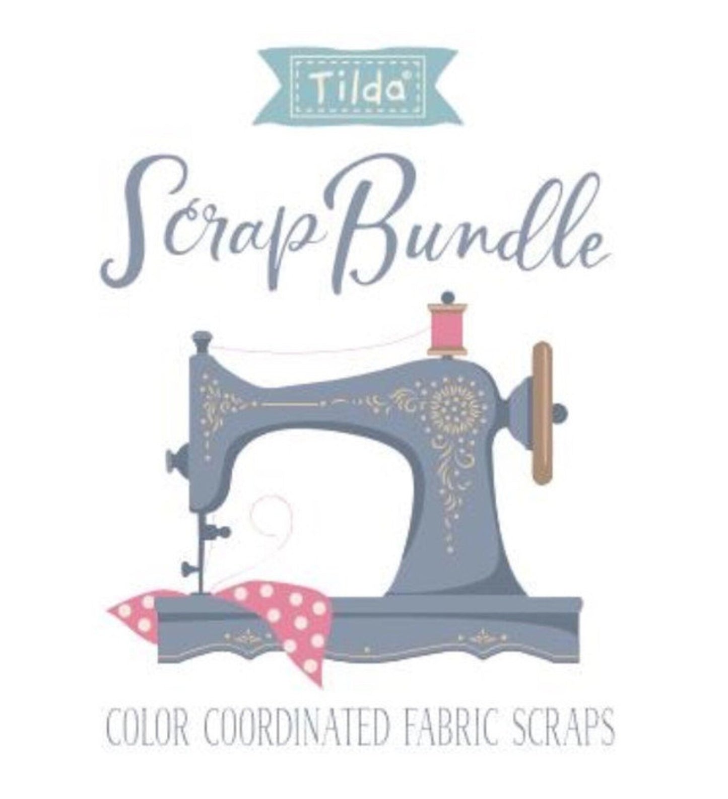 TILDA Stoffe, Stoffpaket Fat Quarter SCRAP BUNDLE Red Pink Peach