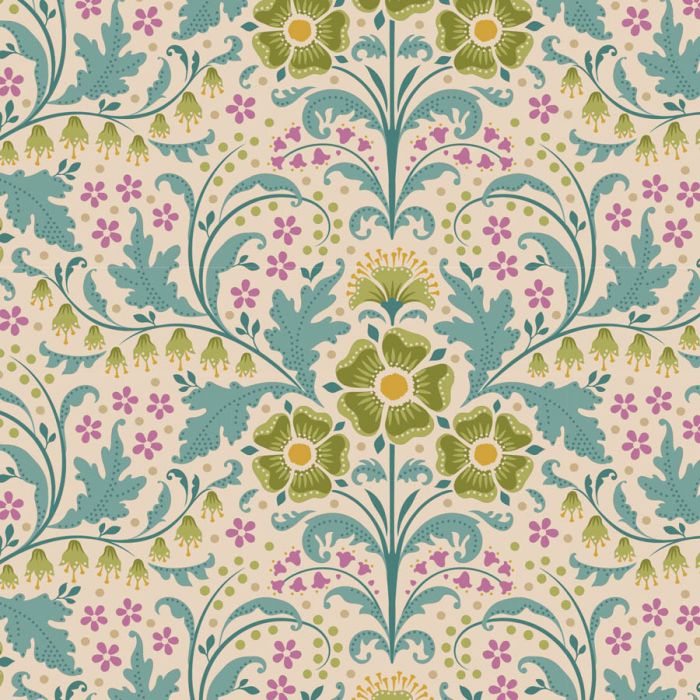 TILDA Stoffe, Stoffpaket HOMETOWN, Fat Quarter Bundle Green Sage