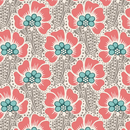 TILDA Stoff COTTON BEACH, Ocean Flower Grey