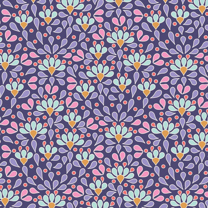 TILDA Stoff COTTON BEACH, Sea Anemone Blue