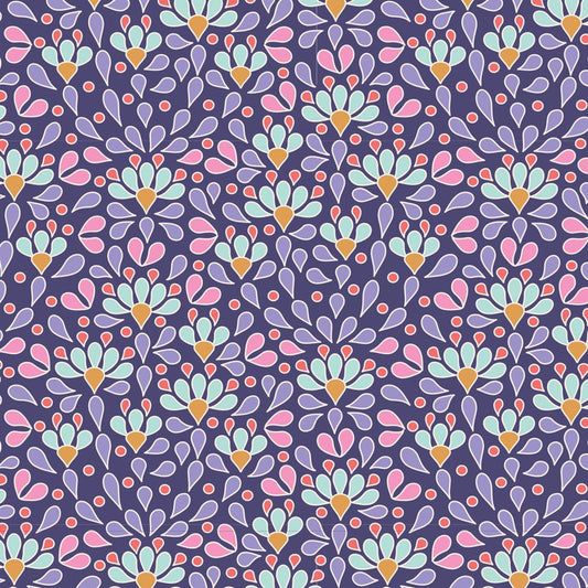 TILDA Stoff COTTON BEACH, Sea Anemone Blue