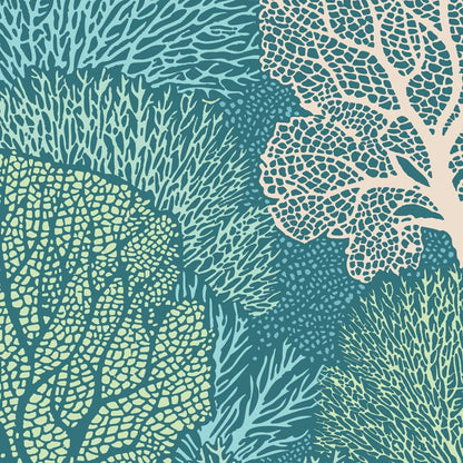 TILDA Stoff COTTON BEACH, Coral Reef Teal