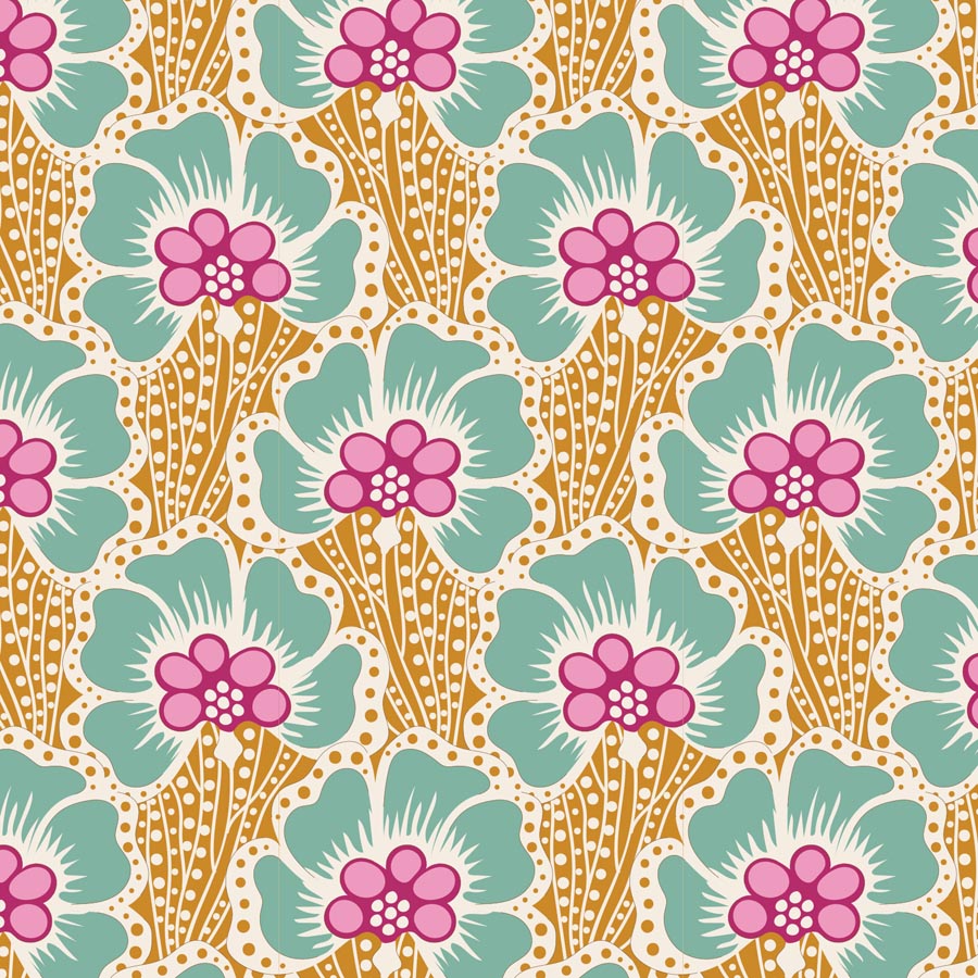 TILDA Stoff COTTON BEACH, Ocean Flower Honey