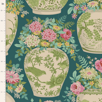 TILDA Stoffe, Stoffpaket CHIC ESCAPE, Fat Quarter Bundle Green Teal