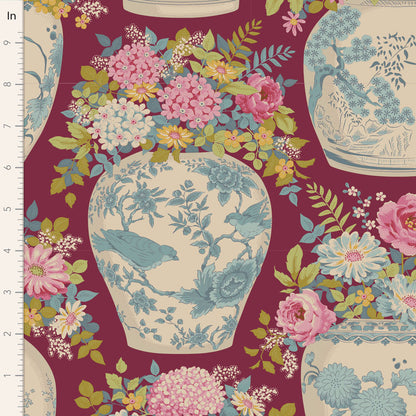 TILDA Stoffe, Stoffpaket CHIC ESCAPE, Fat Quarter Bundle Grape Pink Rust