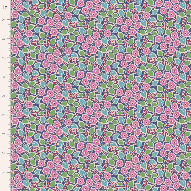 TILDA Stoff PIE IN THE SKY, Topsy Turvy Blue